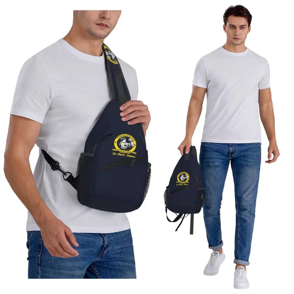 اللياقة البدنية العضلات قوة الصالة الرياضية كمال الاجسام حقيبة صدر للرجال الرجال الرافعة Crossbody على ظهره حقيبة صدر للرجال السفر المشي لمسافات طويلة Daypack حقيبة كتف #6