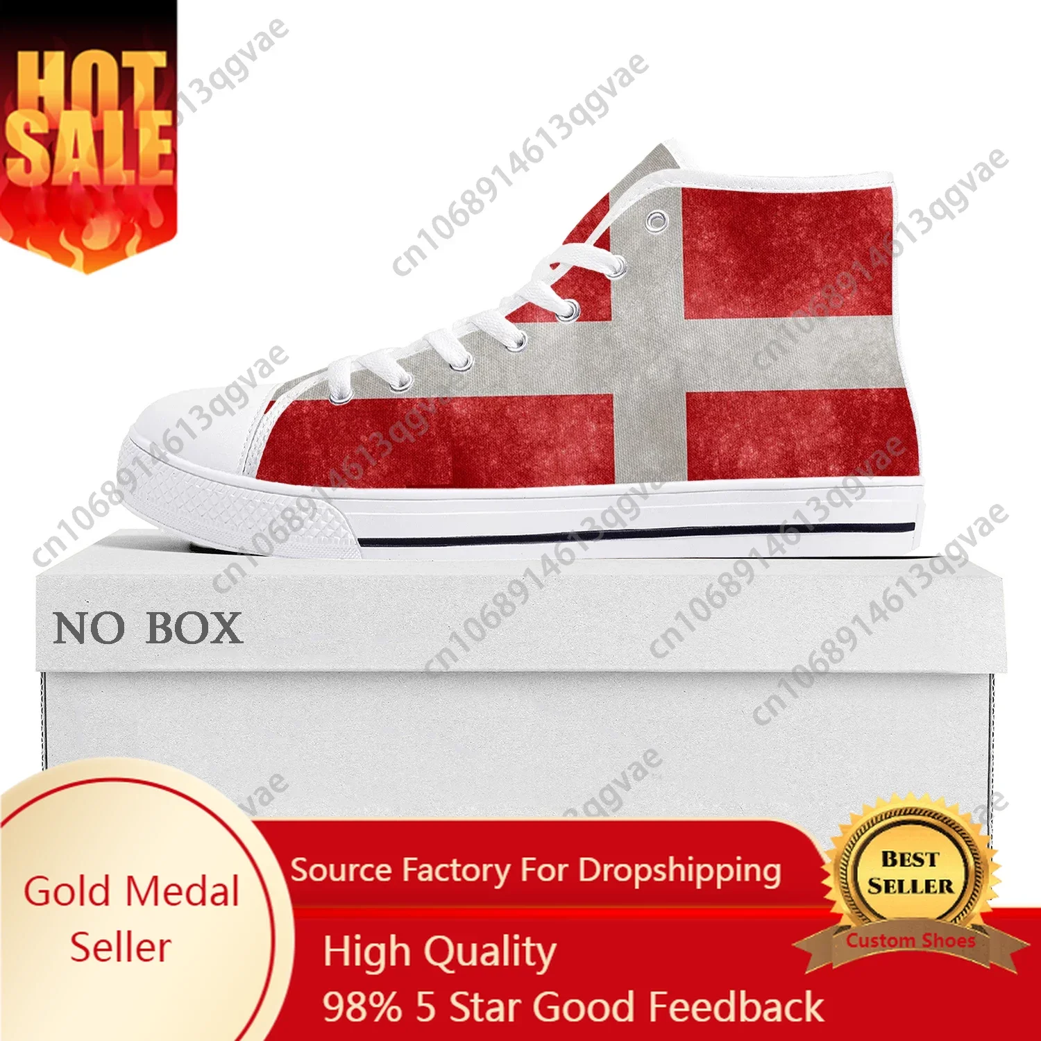 

Danish Flag High Top High Quality Sneakers Mens Womens Teenager Canvas Sneaker Denmark Casual Couple Shoes Custom Shoe