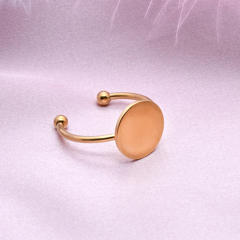 2Pcs 6-12Mm Ring Settings Metal Adjustable Blank Round Tray Rings Base Holder For DIY Handmade Ring Jewelry Making Findings