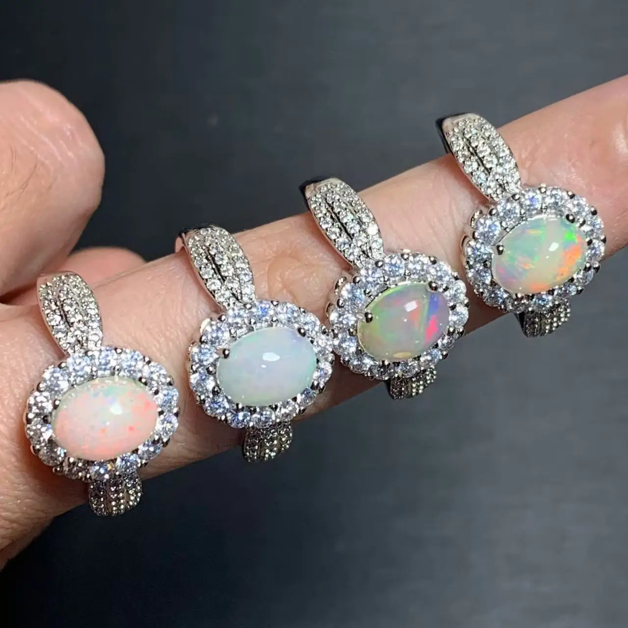 

Authentic BIG Natural Opal Ring Adjustable Female Ring Jewelry for Women Gift Wholesale High Quality Vintage Fine