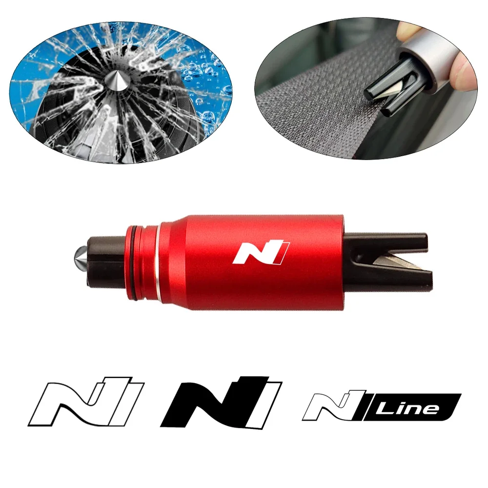 1 PC Car Styling Car Safety Hammer Car Window Breaker Emergency Hammer For Hyundai N Line Performance Auto Interior Accessories