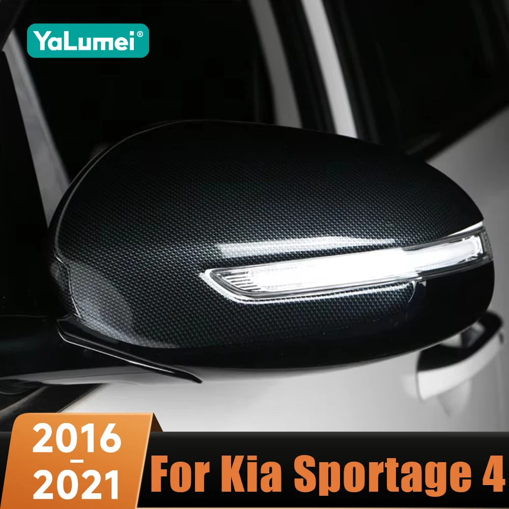 

Car Rearview Side Mirror Cover Cap Exterior Rear View Case Trim ABS Sticker For Kia Sportage 4 QL 2016 2017 2018 2019 2020 2021