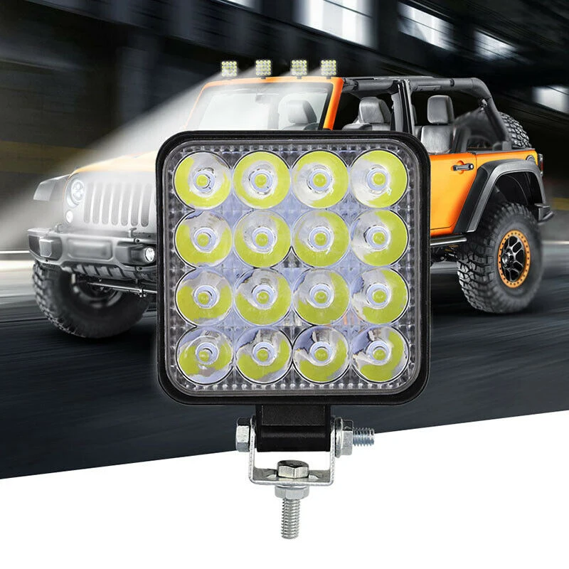 Car LED Bar Worklight 48W Offroad Work Light 12V Auto Light Fog Lamp off road 16 LED Tractor Spotlight for ATV / Truck / SUV