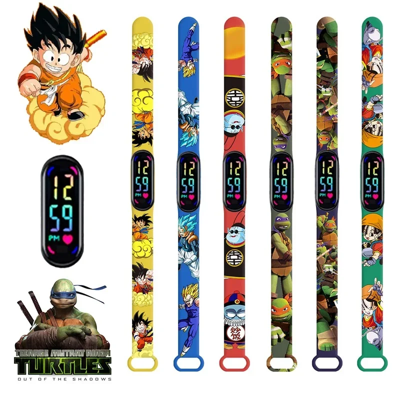 Pokemon Ninja Turtles Children's Watch Anime Character Luminous Bracelet LED Touch Waterproof Sports Kids Watches Gifts Toys