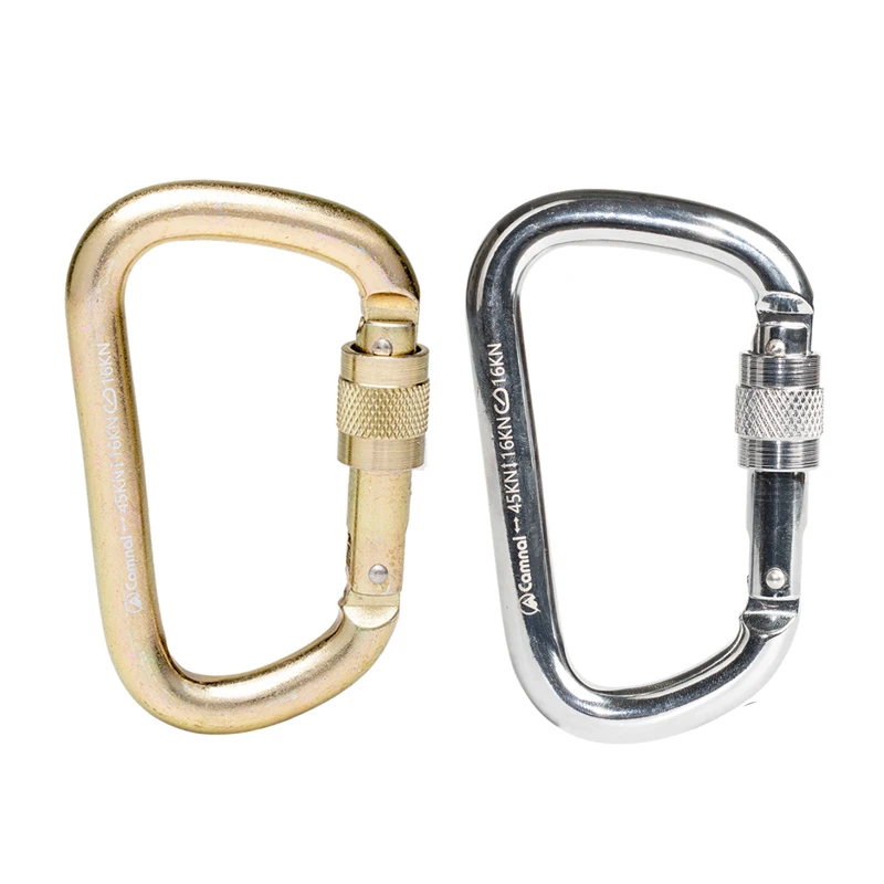 Outdoor Mountaineering Main Lock, High Tension, 4500Kg, Rock Climbing Bearing, Steel Wire, D Type Steel Lock,P326