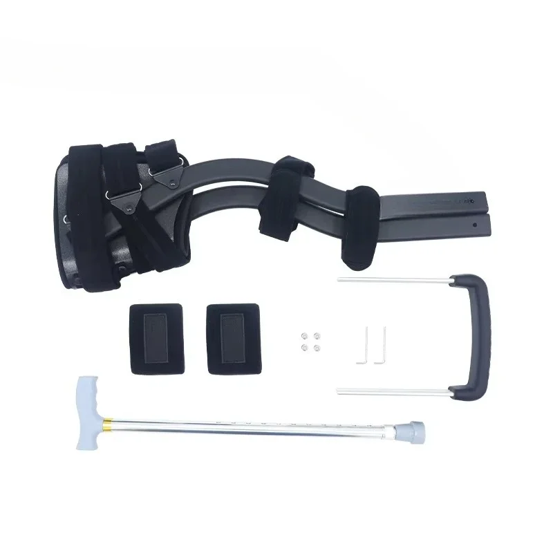 Adjustable height adult single leg support hands-free aluminum alloy crutches Multifunctional knee support walker
