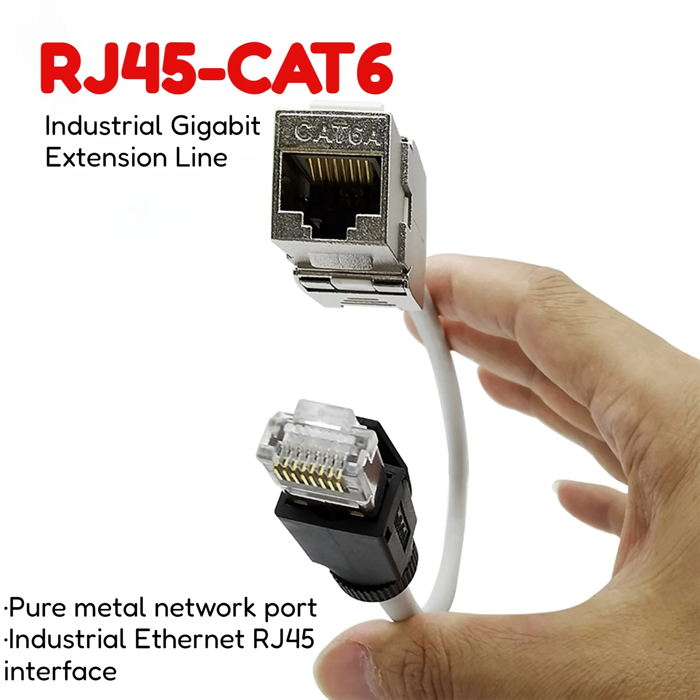 Industrial RJ45 Straight Through Connector Cable Gigabit Extension Line CAT6 Network Shielding Adapter RJ45 Connector Module