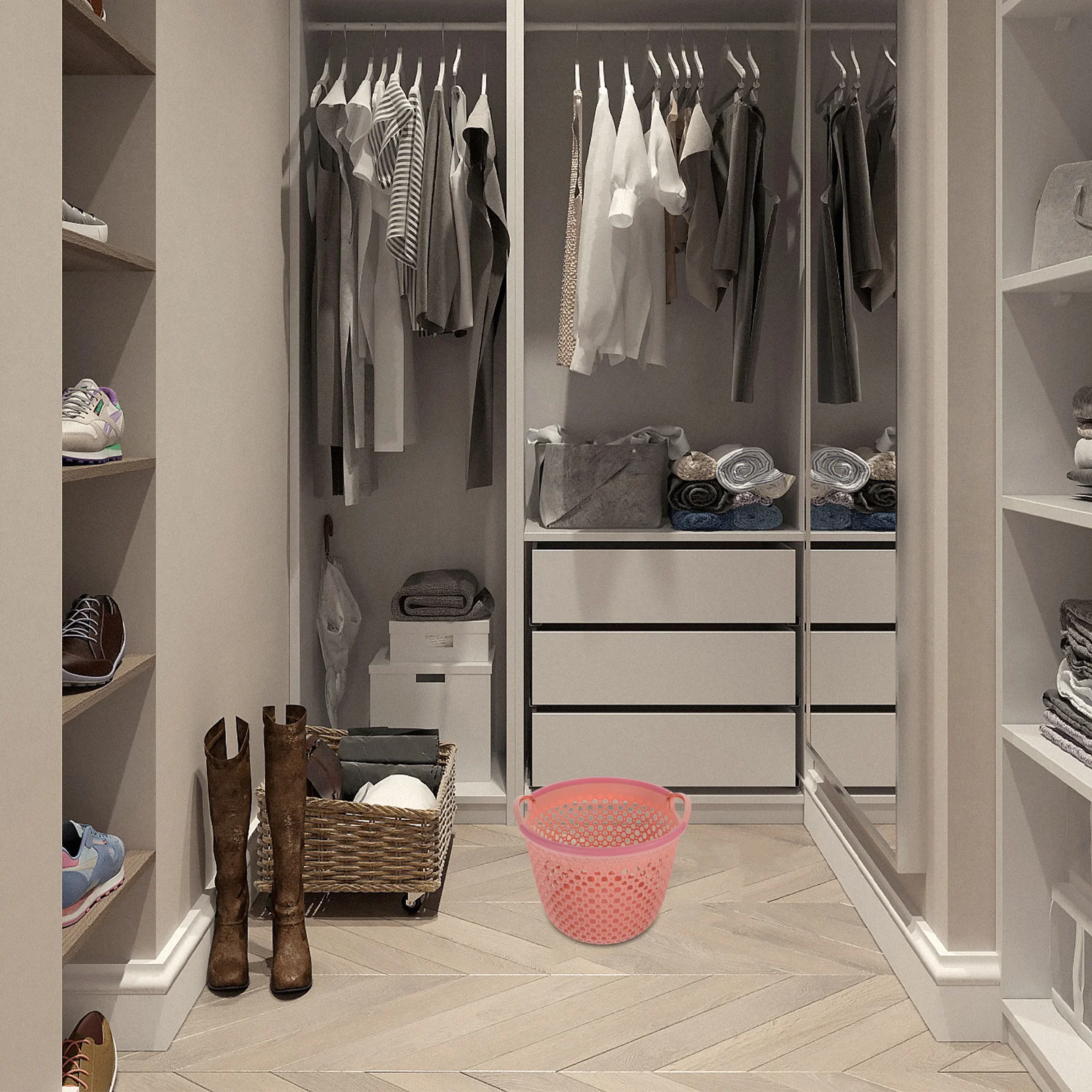 

Laundry Basket Large Capacity Portable Clothes Hamper Storage Organizer with Handle Waterproof for Bathroom Bedroom Dirty