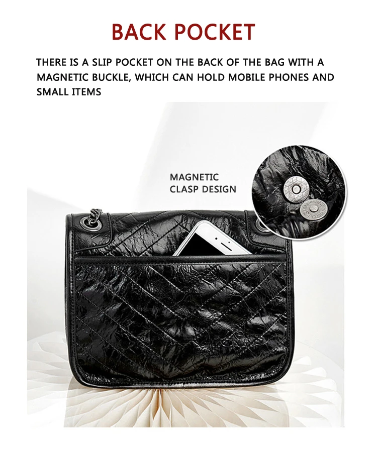Luxuriöse Echtleder-Umhängetasche Hochwertige Luxusmarke Damen Einzel-Schultertasche Retro Plissierte Niki-Ketten-Hobo-Tasche – Detail 10
