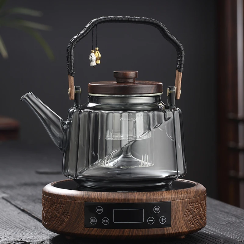 Glass Teapot Suit High Temperature Resistant Kettle Tea Making Electric Ceramic Stove Household  Tea-Boiling Stove Steam Teapot