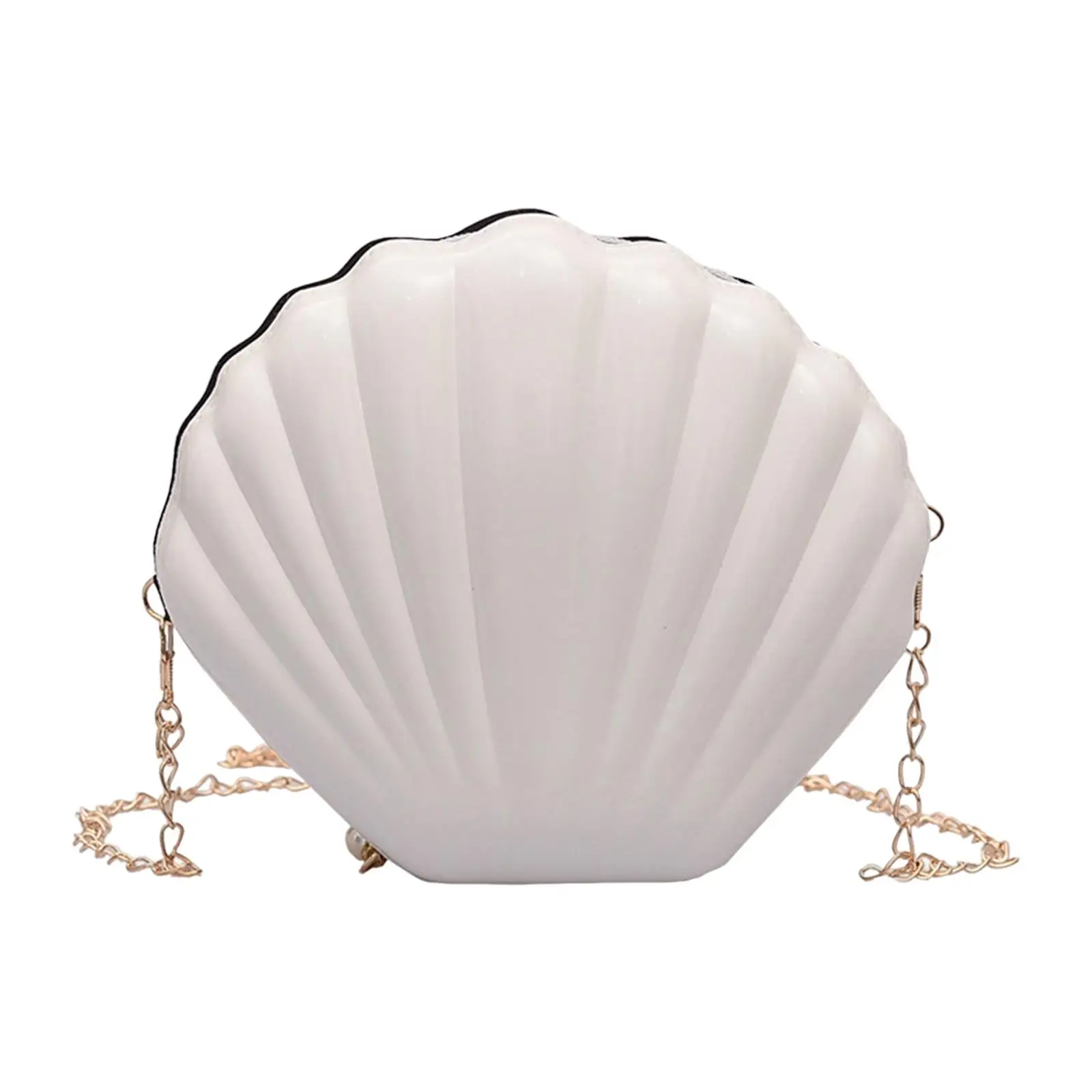 Women Shell Shape Shoulder Bag with Removable Chain Mini for Vacation Work