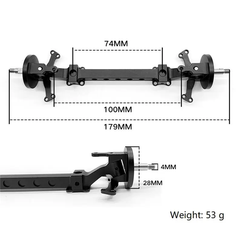 ABJX 1/14 Truck Non-Powered Front Axle Caster Simulation Axle Accessories for Tractor Model DROP SHIPPING