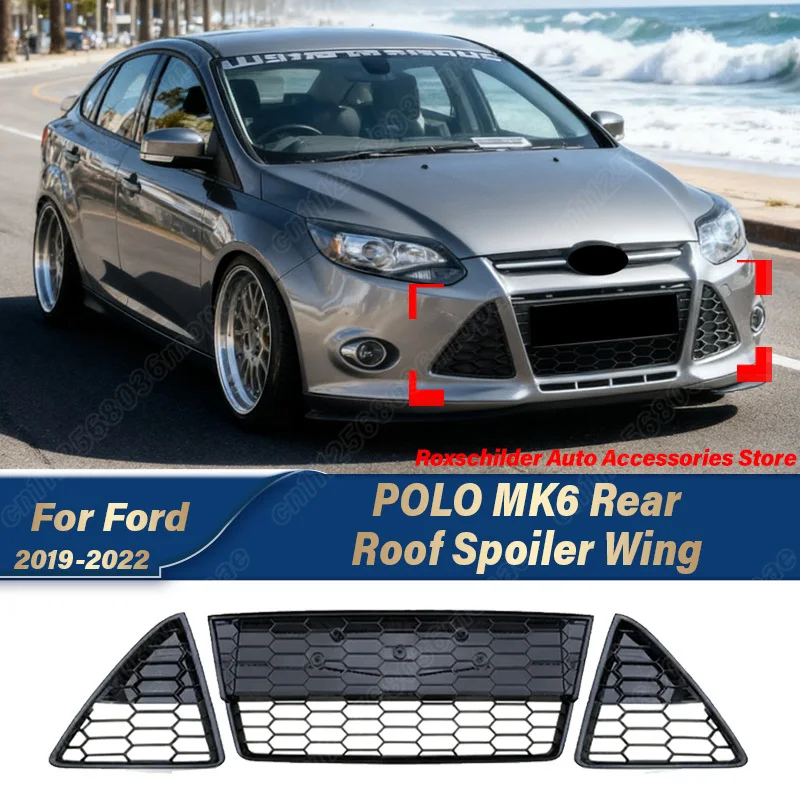 

For Ford Focus MK3 2011 2012 2013 2014 Car Honeycomb Style Front Bumper Air Intake Grille ZETEC Mesh Grille Body Kit