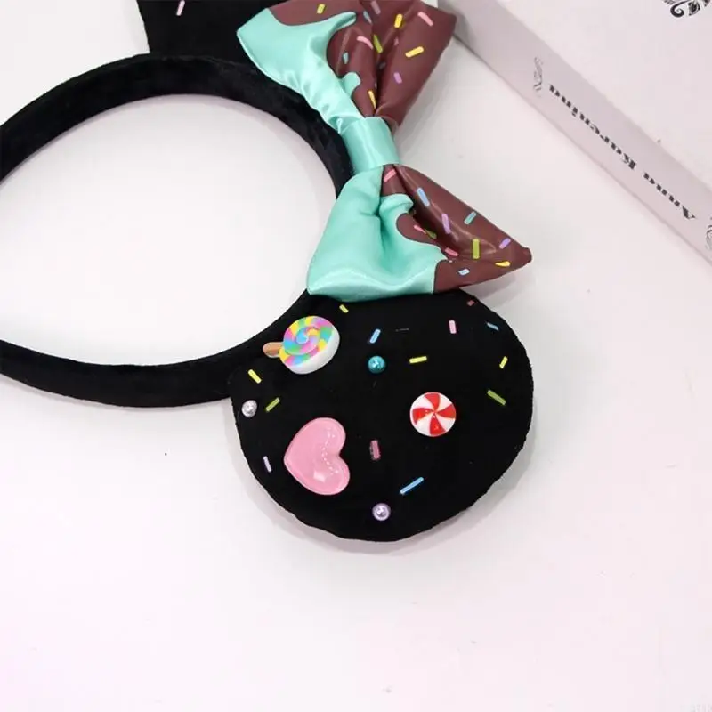 

270D Large Soft Plush Mouse Ears Headbands With Classical Bows for Christmas Party Cosplay Costume Adults Kids
