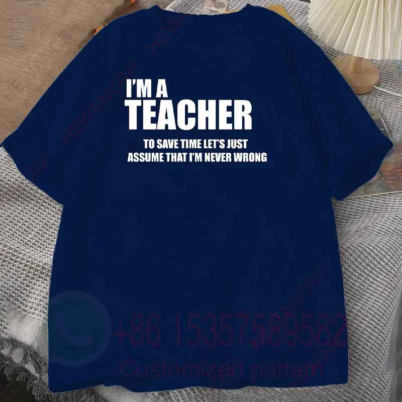 مضحك المعلم الرجال القطن تي شيرت Vintage س الرقبة قصيرة الأكمام المحملة الرجال للجنسين عادية المتضخم بلايز الشارع الشهير القمم