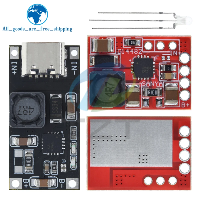 TZT TP5000 DC 4.5v-9v 4.2V/3.6V 1A Lithium Battery Charging Board Lithium Iron Phosphate Charger Flash Power Supply Module