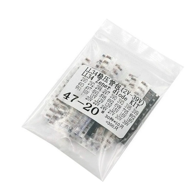 

Набор диодов Зенера 600 шт., 0,5 Вт, LL34, 1206 SMD, 2–39 В, 30 номиналов, набор диодов-регуляторов напряжения