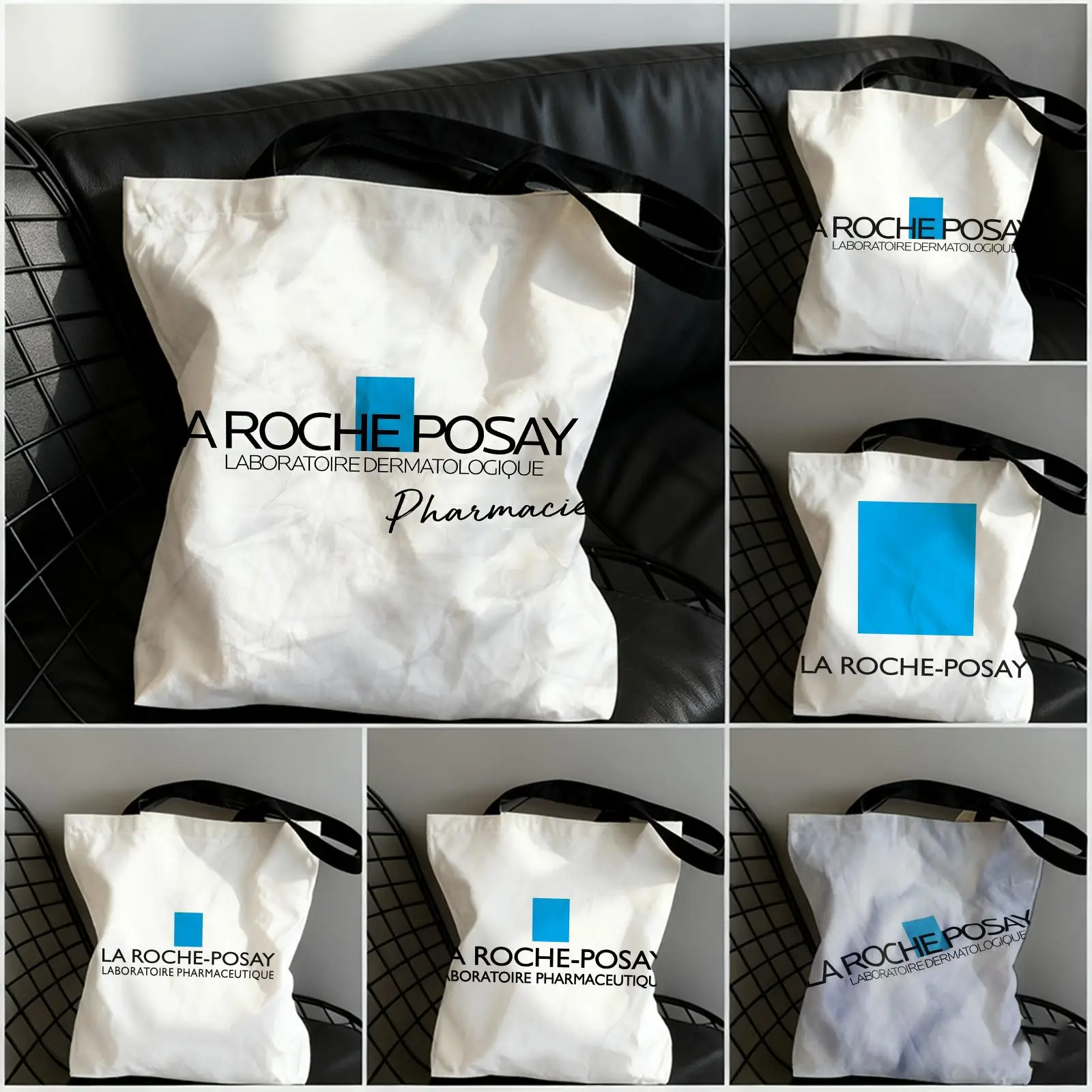Bolsas de almacenamiento, bolso de lona de gran capacidad para mujer, bolso escolar para estudiantes, bolso de hombro informal para uso diario La Roche-Posay