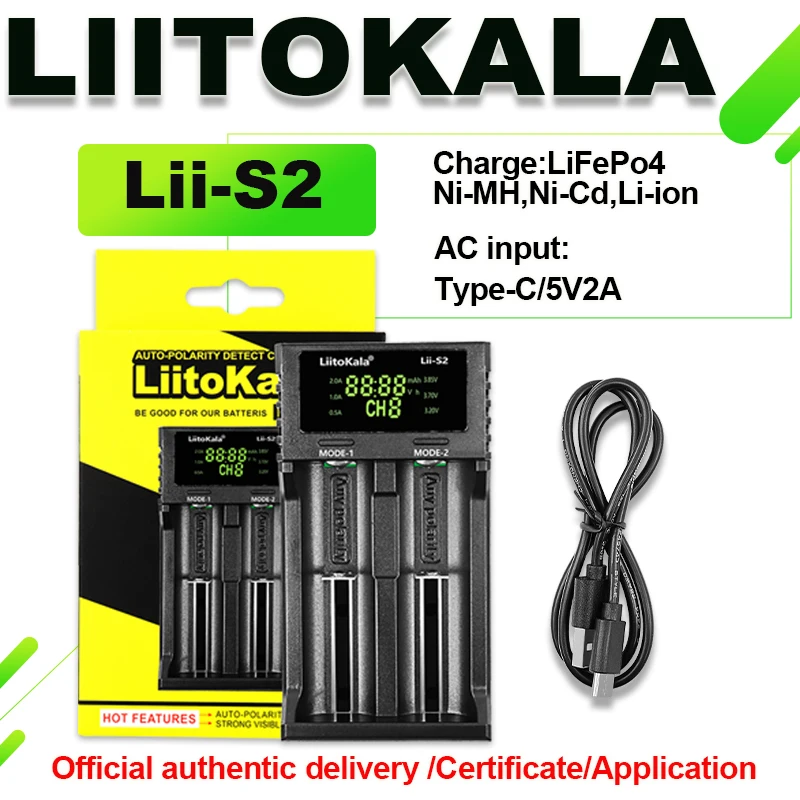 LiitoKala Lii-S8 Lii-S12 Lii-S4 Ładowarka do akumulatorów 18650 26650 18350 21700 26500 4.2V Li-ion