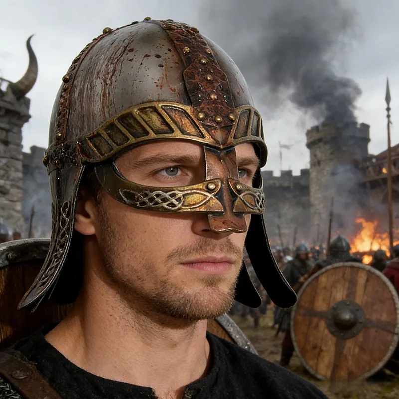 

1PC Medieval Warrior Helmet Renaissance Cosplay Party Performance Prop Ancient Rome Warrior Hero Plastic Silvery Spartan Helmet