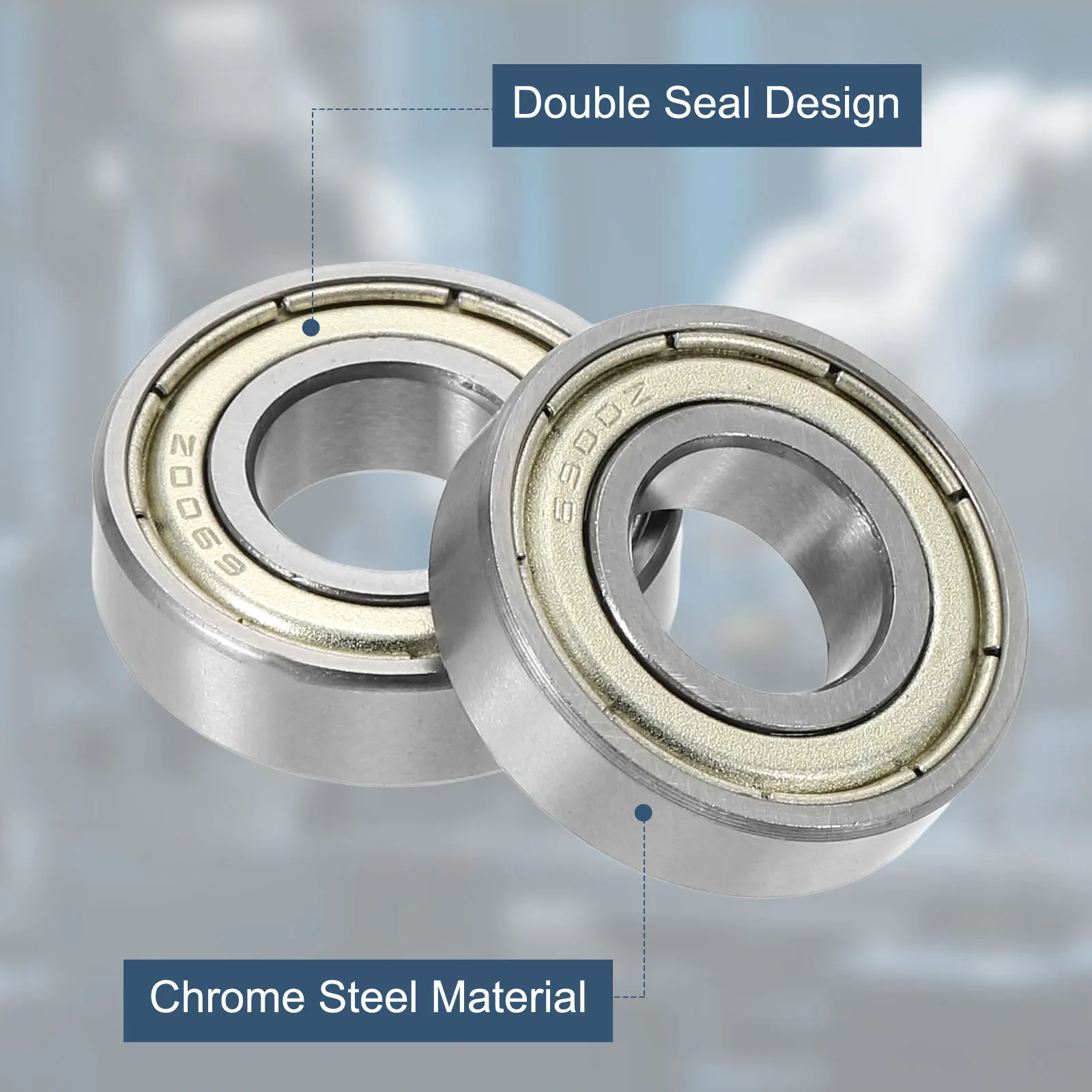 1/2/4/8Pcs Deep Groove Ball Bearings Chrome Steel Double Shield Bearing for Electric Motor Home Appliance Garden Machinery ABEC5