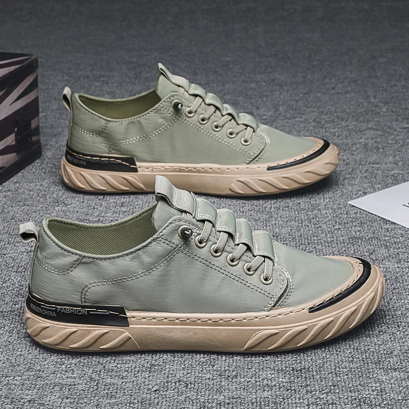 Men's Vulcanized Shoes Summer Casual Sports Shoe Trend Flat Shoes Korean Plate Shoes 2024 New Breathable Walking Sneaker Loafers