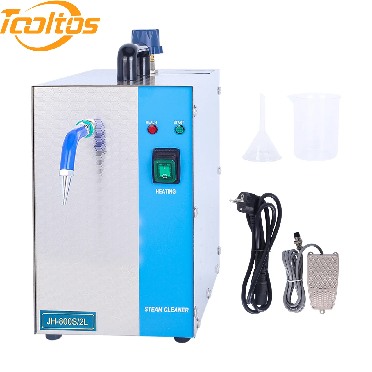 

TOOLTOS Efficient cleaning! 2L capacity gold and silver stainless steel jewelry steam cleaning machine + handheld steam gun