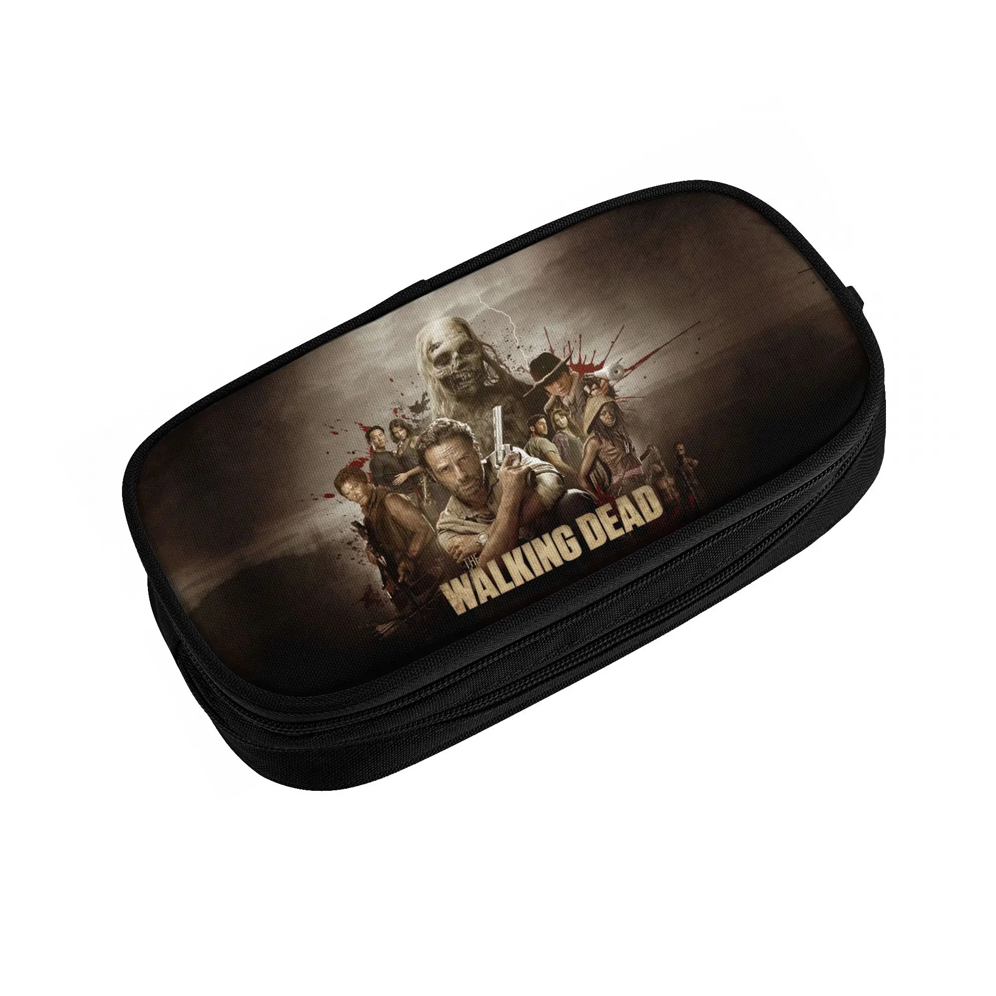 Horror Zombie TV Show The Walking Dead Pencil Cases for Boy Girl Large Capacity  Pen Box Bag Stationery