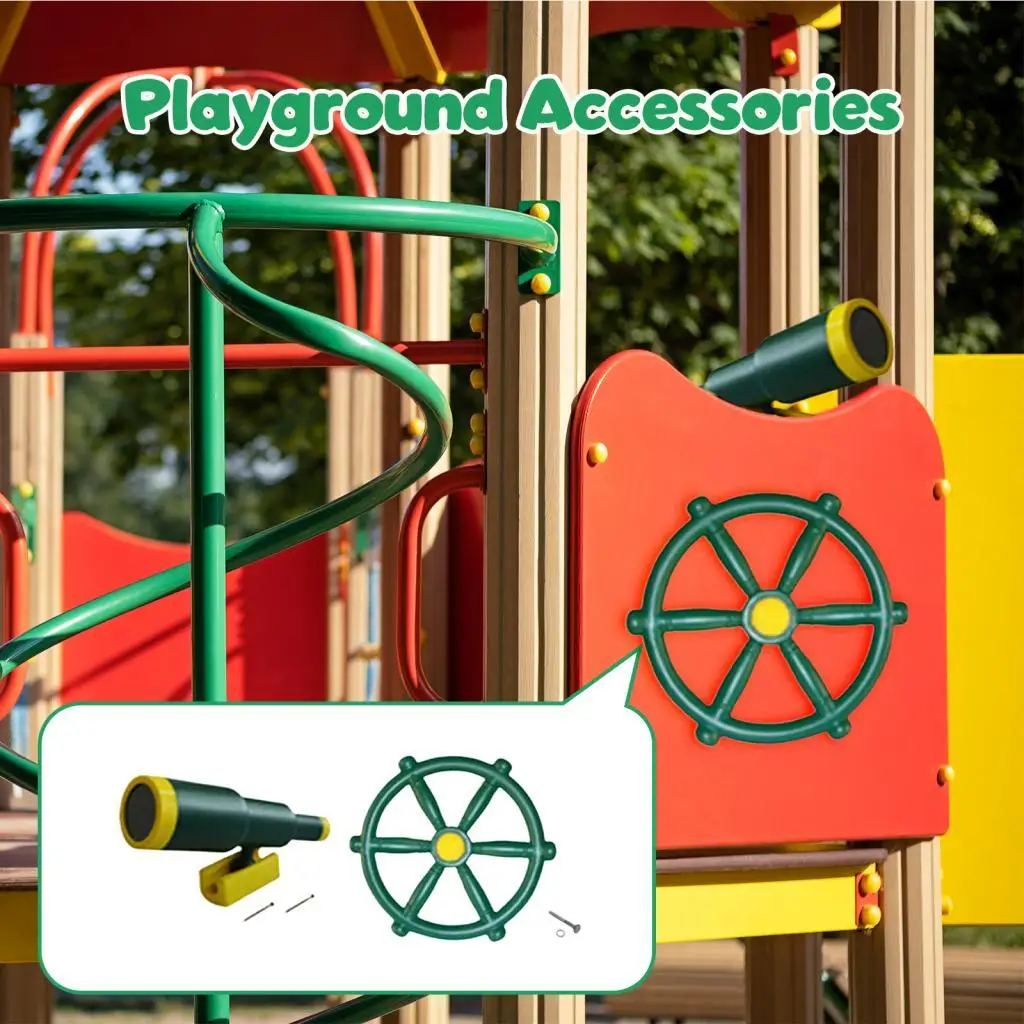 

Playground Toy Set Learning Toy with Screw Playground Accessories Kids Steering