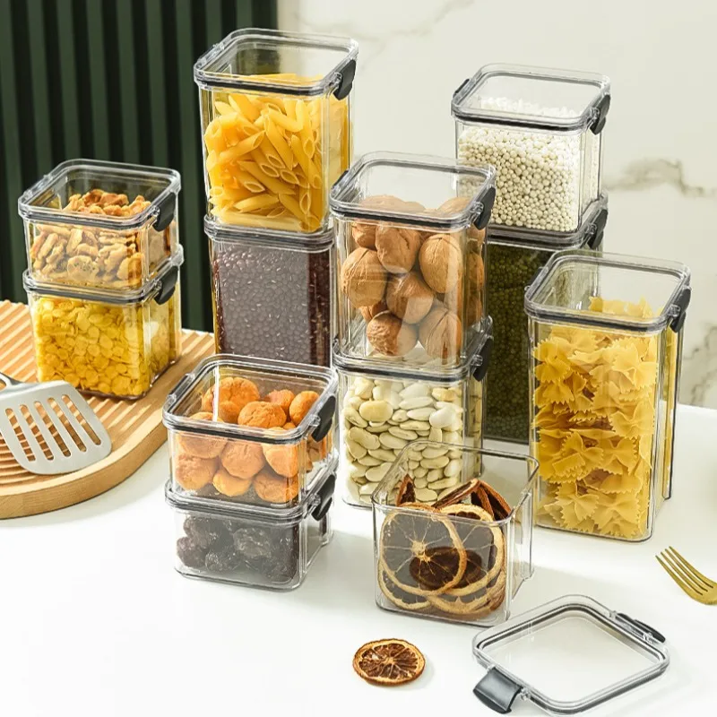 Kitchen Multigrain Snack Sealed Storage Box Dried Fruit Dried Goods Jar Drawer Storage Container Moisture Proof Box Plastic