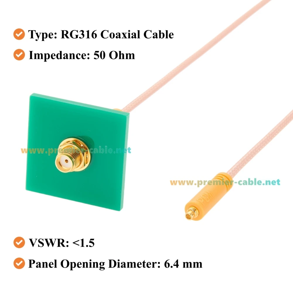 SMA-Buchse auf MMCX-Stecker Schottkabel RG316 50 Ohm HF-Koaxial-Verbindungskabel für WLAN-Antenne, GPS/GNSS, 4G LTE, SDR – Detail 3