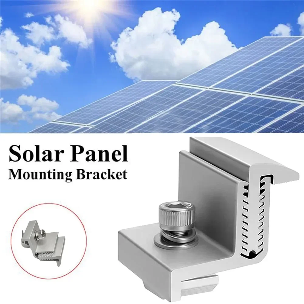 4X Solar Panel Z Brackets Photovoltaic Solar Panel Mounting Racking Accessories Module Mounts Clamp Adjustable To 35-50 Mm NEW