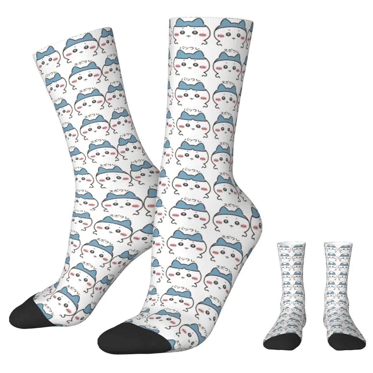 

Retro Cute Chiikawa Kawaii Football Socks Japanese Design Polyester Middle Tube Socks for Women Men Breathable