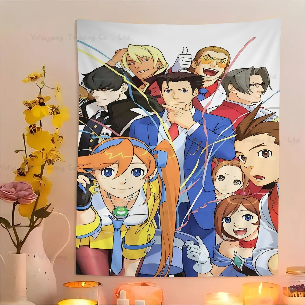 Ace Attorney Anime Anime Tapestry Hanging Tarot Hippie Wall Rugs Dorm Home Decor