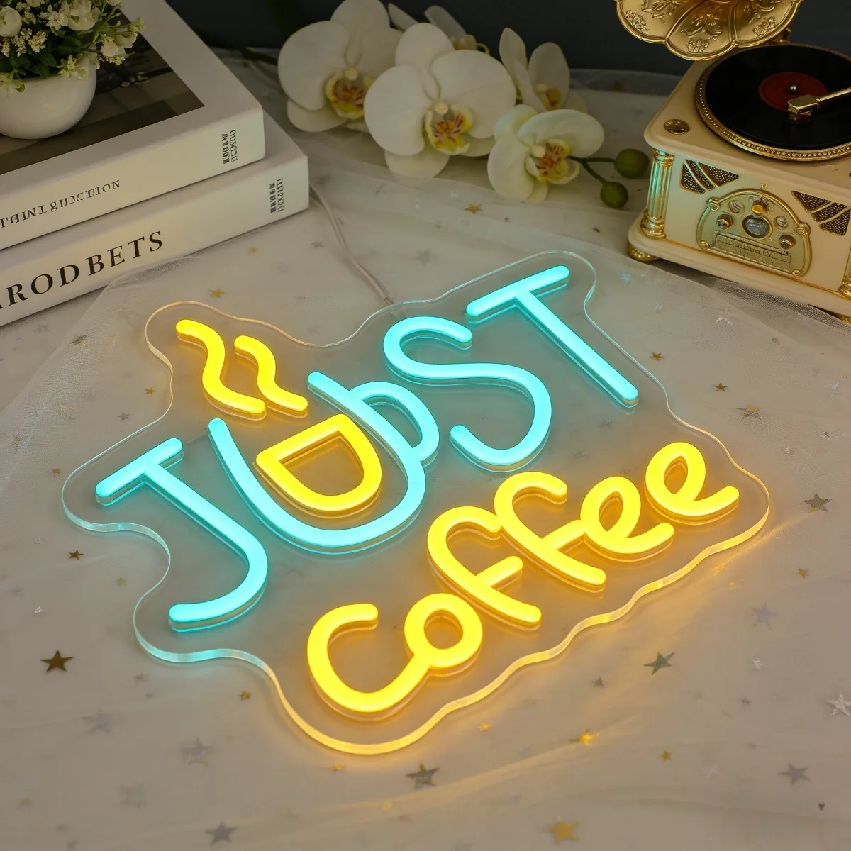 

Неоновая вывеска Just Coffee в стиле ретро, светодиодный настенный декор для дома, бара, кафе, ресторана, спальни, винтажное освещение для создания теплой атмосферы, уникальный подарок
