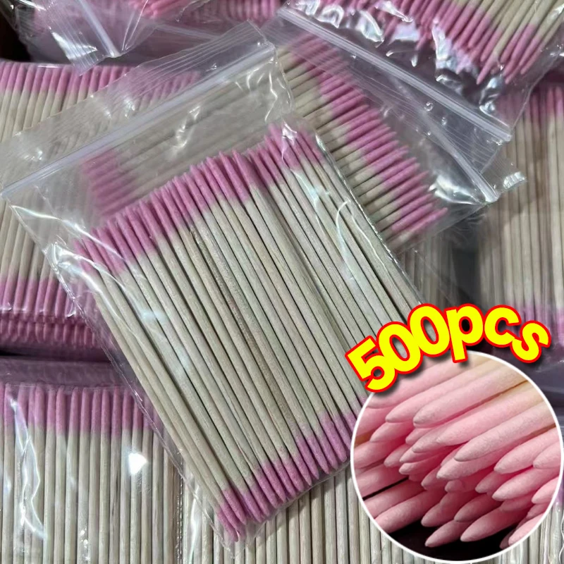 

100/500PCS Disposable Micro Cotton Swabs Applicators Double Pointed Tip Cotton Swabs Lipstick Eyelash Nail Gel Cleaning Sticks