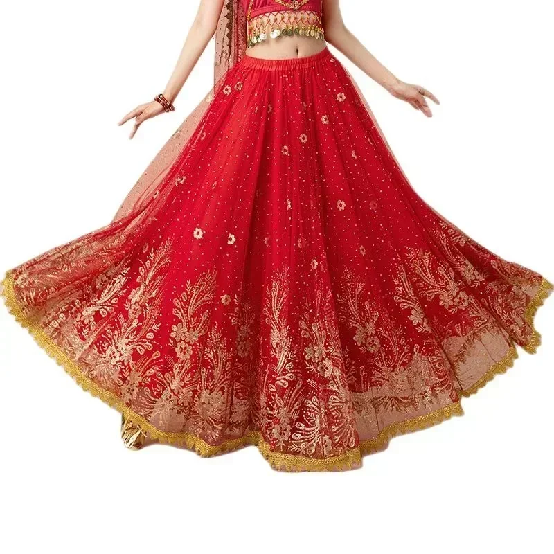 

Женская арабская юбка для танца на Хэллоуин 2020, большая распашная танцевальная юбка, платье для танца живота, костюм, сексуальное танцовщица, выступление