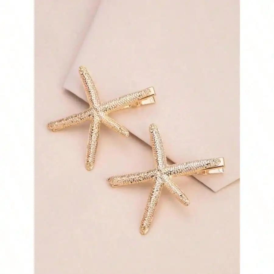 

Набор из 2 золотых заколок для волос в форме морской звезды, подходит в качестве подарка на день рождения, свадебный подарок, подарок для мамы, подарок на День святого Валентина