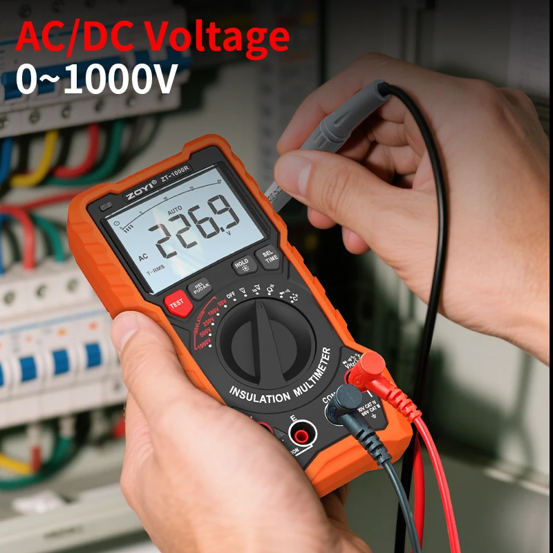 

ZOYI Digital Multimeter 1000R High-Precision Multifunctional Electrician Automatic Range Automatic Range Ammeter