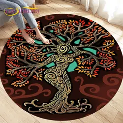 Rainbow 7 Chakra Mandala Bohemia Round Area Rug,Circle Carpet Rug for Living Room Bedroom Decor,Soft Yoga Non-slip Floor Mat