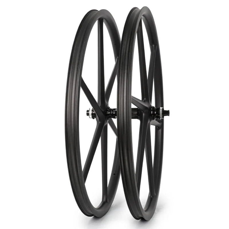 Ican Six Road MTB 6s 6 Spokes Monocoque 700C Carbon Wheelset Disc Brake UD Matte