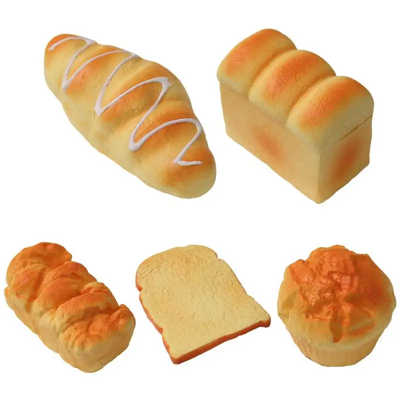 

Artificial Bread Fake Food Model French Toast Cake Bakery Slow Rising Squeeze Stress Relief Toys Bread Sensory Toys for kids