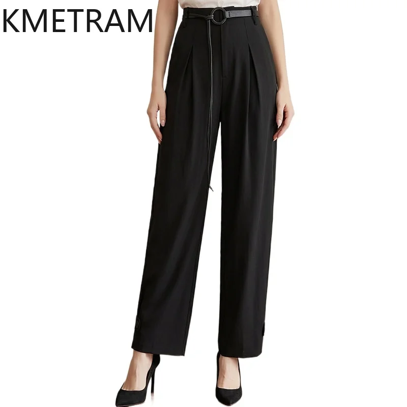 KMETRAM Suit Pants for Woman Summer Casual Pants Fashion Straight Trousers Women Clothing 2026 ropa mujer
