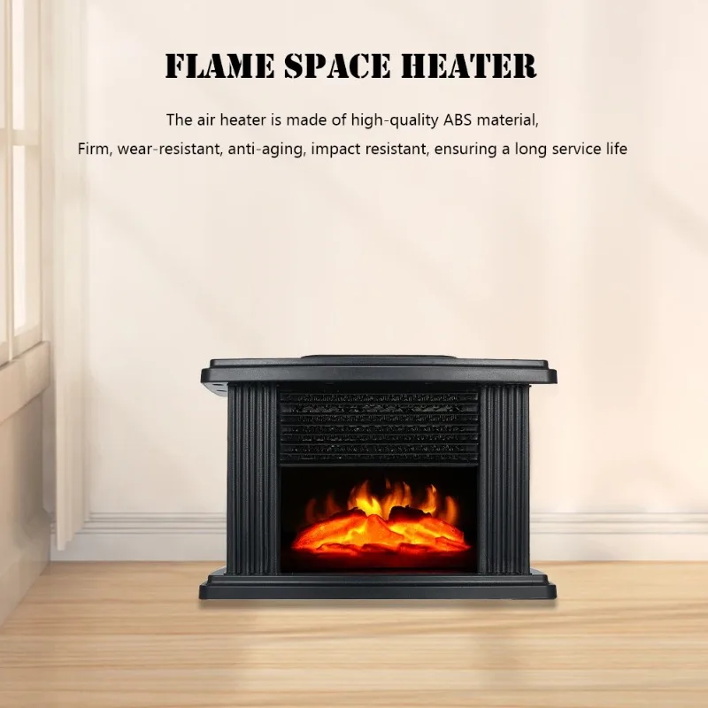 Electric Fireplace Heater Portable Fireplace with 3D Realistic Dancing Flame Effect Energy-saving Desktop Warm Air Heater US EU