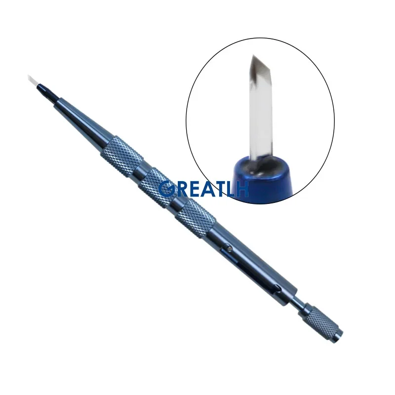 GREATLH Sapphire Clear Cornea Blade Knife Head Blade Various Models Hair Impanter Pen 30/45degree Eyelid Surgical Tools