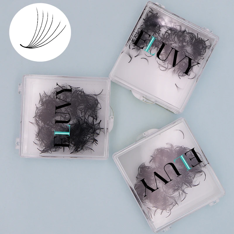 ELUVY 500 Fans Premade Medium Stem Dunne Russische Volume Wimper Losse Fan Wimpers Extensions make-up 2D-6D 8-15mm Puntige Basis