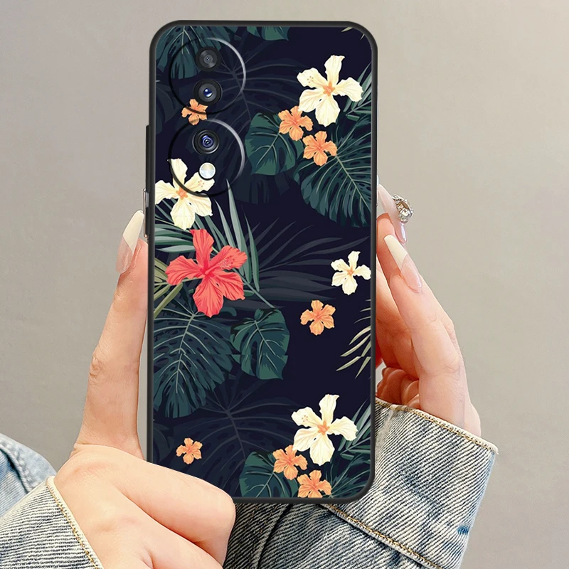 Summer Tropical Plants Leaf For Huawei Honor Magic 5 Lite Pro X8 X9 50 70 P20 P30 P40 P50 Nova 9 5T P Smart 2021 Case