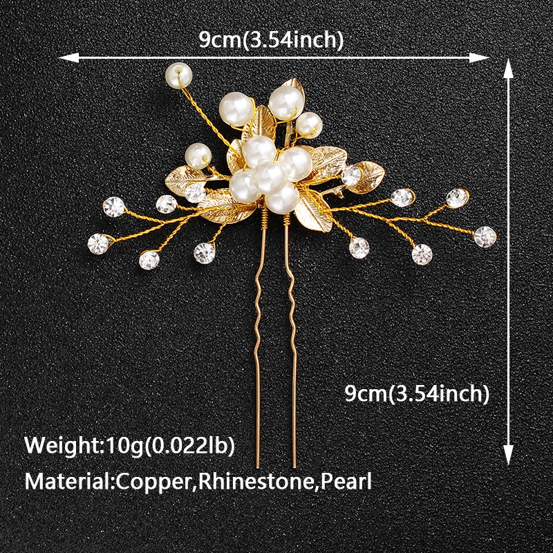 Pearl Flower Hair Pins Forks Clips for Women Crystal Hairpins Bridal Wedding Hair Accessories  Bride Headpiece Bridesmaid Gift