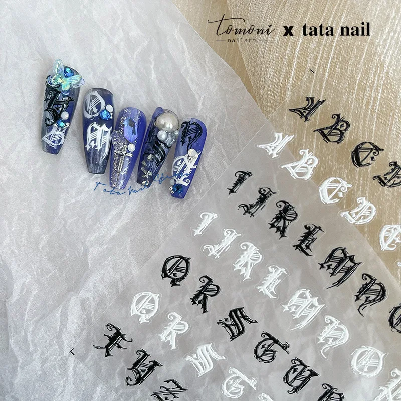 [Meow.Sensei] Brand Tata Cooperation Relief nail stickers Paper Japanese Sticker Hand-Painted Letters