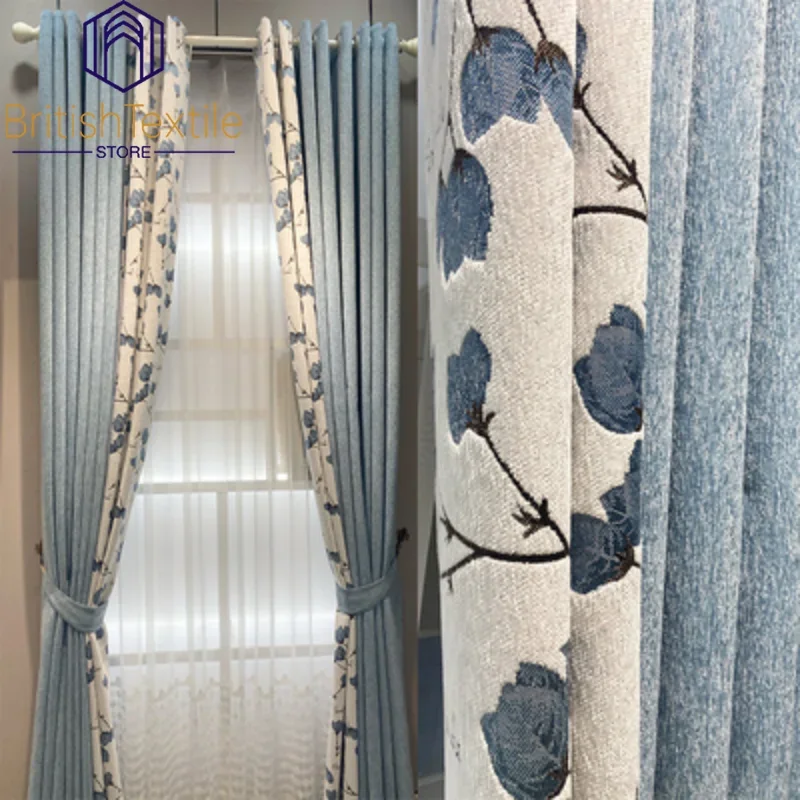 

Modern Blackout Curtains for Living Room Bedroom Dining Luxury Jacquard Chenille Seamless Stitching Custom Size Window Drape